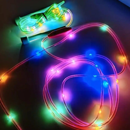 Fashion Illuminated Jump Rope With LED Light Fitness Body 4 Exercise Equipment Color Rope Loss Weight Sports