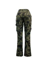 Load image into Gallery viewer, Plus Size Camo Print Side Pocket Cargo Pants camouflage Mid Waist Casual women Camo Pants
