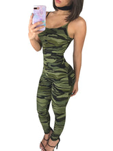 Load image into Gallery viewer, Summer Printed Camouflage Camisole Jumpsuit Fashion Sexy Long Pants Casual Tight Fitting Clothes
