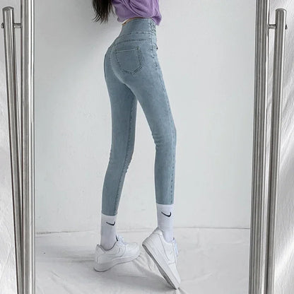 Stretch Jeans Women Push Up Sexy Retro High Waist Skinny Mom Pants Fashion Denim Trousers