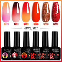 Load image into Gallery viewer, 7ML Thermal Gel Nail Polish Set 6PCS  Autumn Winter 3 Layers Color Changing Semi Permanent Soak Off Nail Art Varnish
