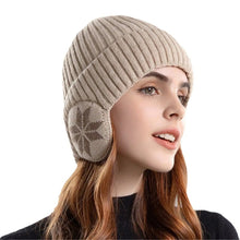 Load image into Gallery viewer, Winter Warm Knitted Woolen Hat Outdoor Ear Protection Plus Velvet Beanie For Women&#39;s Pullover Hats
