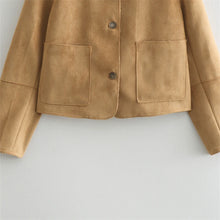 Load image into Gallery viewer, Summer New Casual Commuting Versatile Lapel Double Pocket Decorated Suede Jacket
