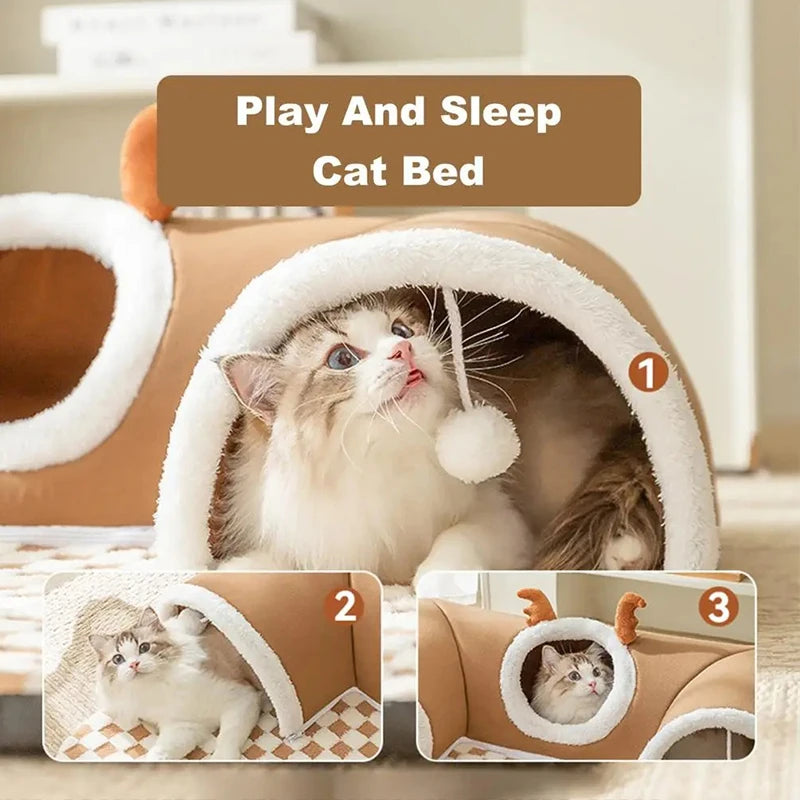 Cats Pet Products Warm Supplies Christmas Goods for Winter Basket Houses Habitats Kitten Accessory Bed Dog All Things Mat Beds