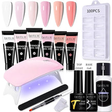 Load image into Gallery viewer, 15ML Manicure Set Quick Nail Extension Gel With 6W UV Lamp Dryer Finger Extend Mold Slip Solution Nail Art Tools Kit
