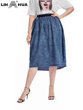 Load image into Gallery viewer, Women&#39;s Plus Size Denim Skirt Spring Chic Elegant Skirt For Chubby Women Cotton Woven Skirt
