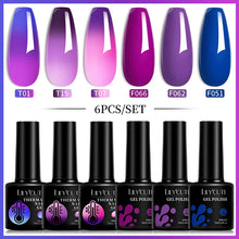 Load image into Gallery viewer, 7ML Thermal Gel Nail Polish Set 6PCS  Autumn Winter 3 Layers Color Changing Semi Permanent Soak Off Nail Art Varnish
