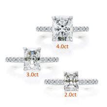 Load image into Gallery viewer, Moissanite Solitaire Engagement Rings 2/3/4ct Radiant Cut D Color Solid 925 Sterling Silver
