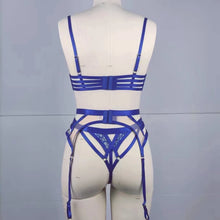 Load image into Gallery viewer, Royal Blue Fantasy Sexy Lingеrie Set Sexy Onlyfans Kit Attractive Chest Suspenders g-String Female Underwear
