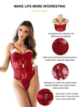 Load image into Gallery viewer, Oversized Mesh Leotard Pajamas One-piece Teddy Women&#39;s Lingerie Elastic Floral Bodysuits See Through Jumpsuit Strap Lace Rompers
