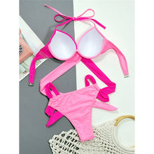 Load image into Gallery viewer, Splicing Halter Underwired High Cut Bikini Women Swimwear Female Swimsuit Two-pieces Bikini set Bather Bathing Suit
