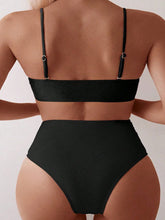 Load image into Gallery viewer, Women&#39;s Solid Color Two Piece Swimsuit Luxury Gemstone High Waist Bikini Set Sexy Suspender Backless Beachvacation Swimwear
