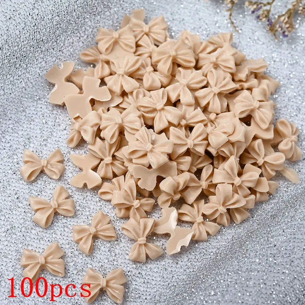 500-600pcs Bow Flower Nail Art Resin Decorations Mix Shapes Nail Charms Press on Manicure Supplies - Shop & Buy