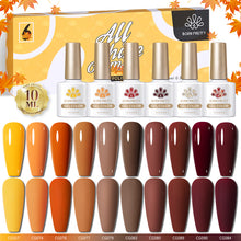 Load image into Gallery viewer, 6PCS 10ml Autumn Gel Polish Set Red Caramel Orange Brown Pumpkin Gel Nail Kit Varnis Semi Permanent Halloween Gift
