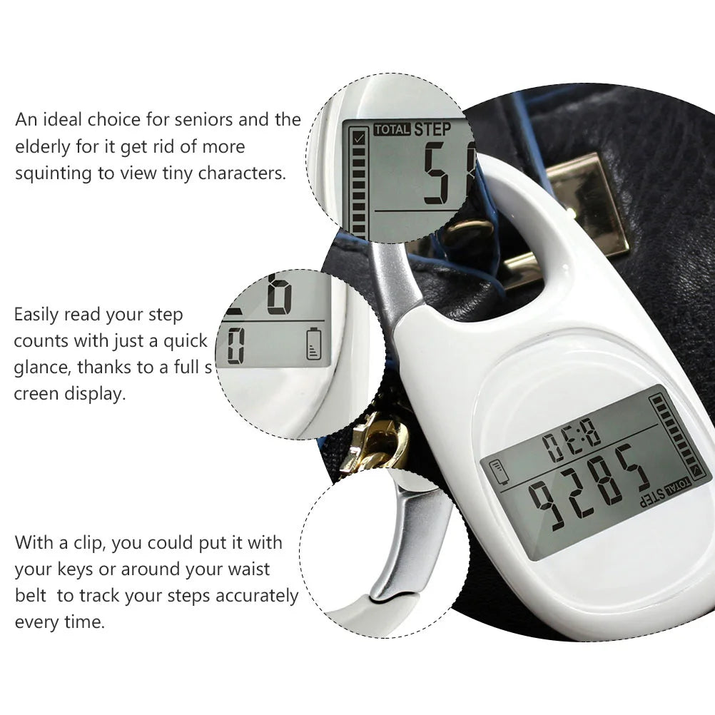 Pedometer Key Chain Activity Record Steps Sports Accessories Clock Running Adults Devices Mountain Climbing Counter Pedometers