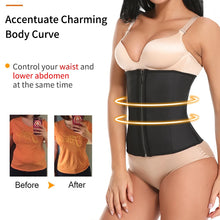 Load image into Gallery viewer, Women Latex Waist Trainer Body Shaper Women Corsets Zipper&amp;Hooks  Shaper Cincher Corset Top Slimming Belt
