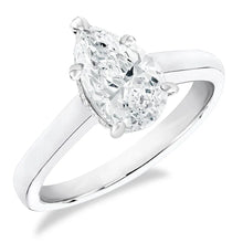 Load image into Gallery viewer, 2ct Pear Shaped Solitaire Moissanite Engagement Ring Solid 925 Sterling Silver
