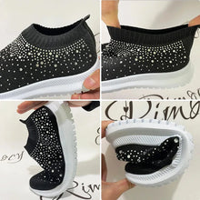 Load image into Gallery viewer, Rimocy Crystal Breathable Mesh Sneaker Shoes for Women Comfortable Soft Bottom Flats
