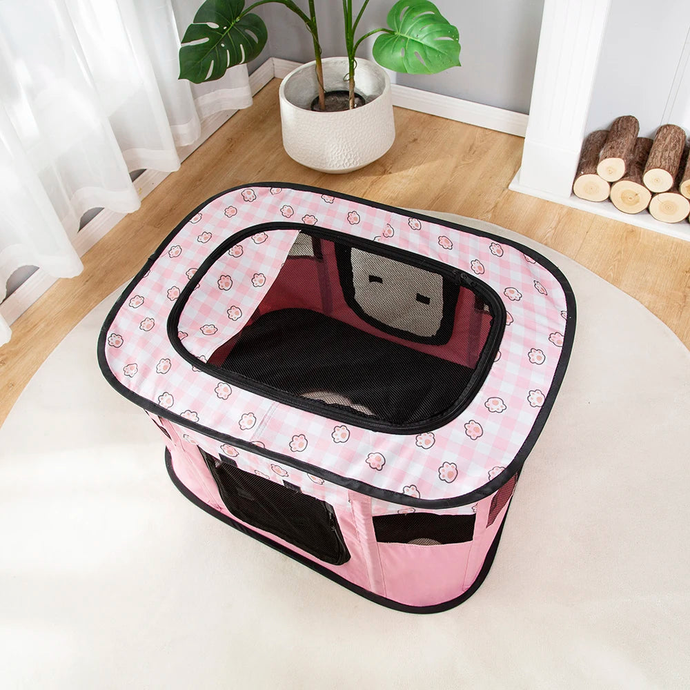 Cat Delivery Room with Foldable Design, Provides a Safe Space for Mama Cats and Their Kittens Multifunctional Pet Tent