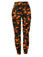 Load image into Gallery viewer, Plus Size trousers Camo Print Side Pocket Cargo Pants women actical Camouflage Joggers
