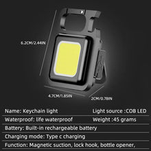 Load image into Gallery viewer, Super Bright MlNl Keychain Flashlight charging Lamp camping Lights with Magnet
