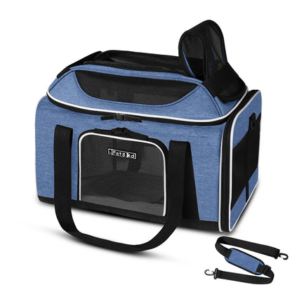 Expandable Pet Carrier Major USA Airlines Approved Soft Small Dog Cat Carrier with Safety Zipper and AntiScratch Mesh