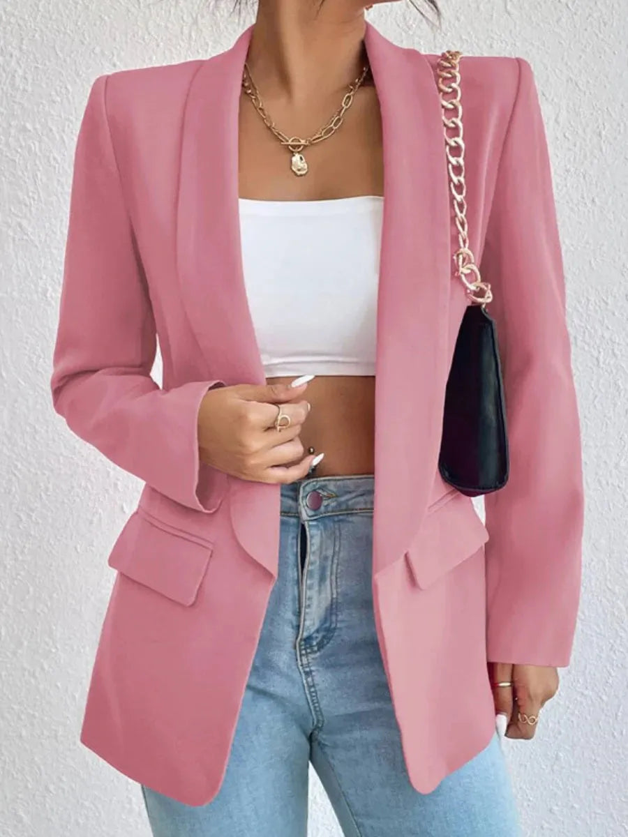 Women's Jacket Outerwears Solid Color Loose Fit Suit Jacket Temperament Commuting Spring Summer Thin Clothing - Shop & Buy