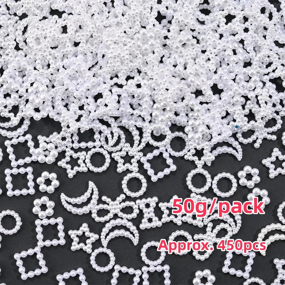 500-600pcs Bow Flower Nail Art Resin Decorations Mix Shapes Nail Charms Press on Manicure Supplies - Shop & Buy