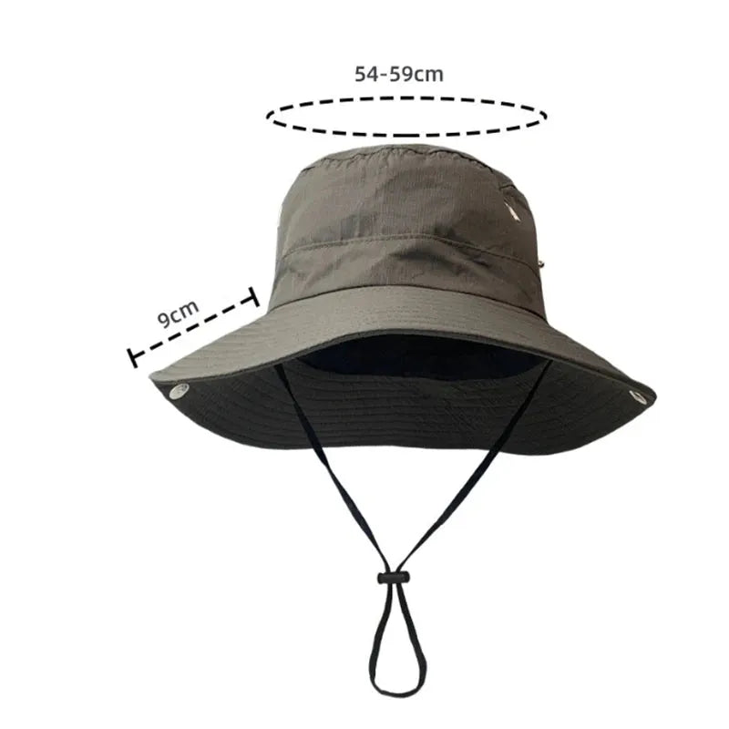 Womens Outdoor Sun Hat Summer UV Protection Bucket Safari Wide Brim Fisherman Cap - Shop & Buy