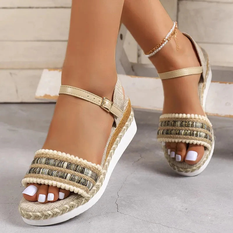 Women's Wedges Espadrilles Sandals Summer Non Slip Platform Roman Sandals - Shop & Buy