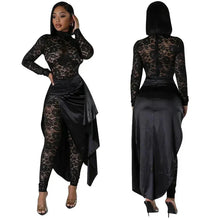 Load image into Gallery viewer, Women Nightclub Party Skinny Stretchy Sexy See Through Floral Lace Jumpsuits
