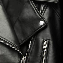 Load image into Gallery viewer, New Coal graysty le Women&#39;s washed leather jacket with belt, short coat with downgraded zipper and vintage lapel jacket
