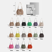 Load image into Gallery viewer, Luxury Bucket Bags with leather handles large Cross bag PU Woven Tote bag Branded Aesthetic bags
