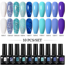 Load image into Gallery viewer, Gel Nail Polish Set 8/10Pcs Soak Off UV Gel Varnishes All For Manicures Need Cured Base Top Coat Acrylic UV Nail Kit
