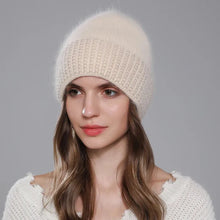 Load image into Gallery viewer, New Knitted Hat Women Warm Angora Rabbit Fur Cashmere Beanies Winter Casual Hats For Ladies Fashion Luxury Brand Cap
