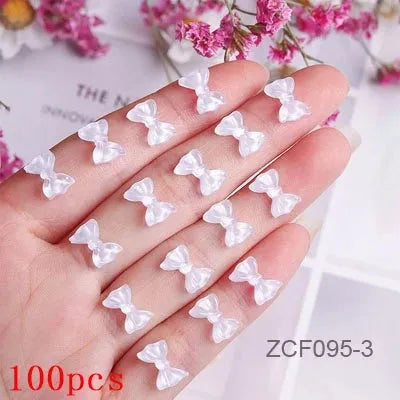 500-600pcs Bow Flower Nail Art Resin Decorations Mix Shapes Nail Charms Press on Manicure Supplies - Shop & Buy