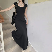 Load image into Gallery viewer, Rimocy Slim Fit Sexy Maxi Dresses for Women Summer Short Sleeve Bodycon Dress
