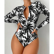 Load image into Gallery viewer, Women Summer Printed Swimsuit Fashion High Waist Pure Cotton Swimsuit Sexy Tight Conservative One Piece Swimsuit
