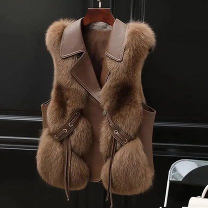 Women's Vest Autumn and Winter Coat New Item Fur Coat Short Lady Outerwear - Shop & Buy