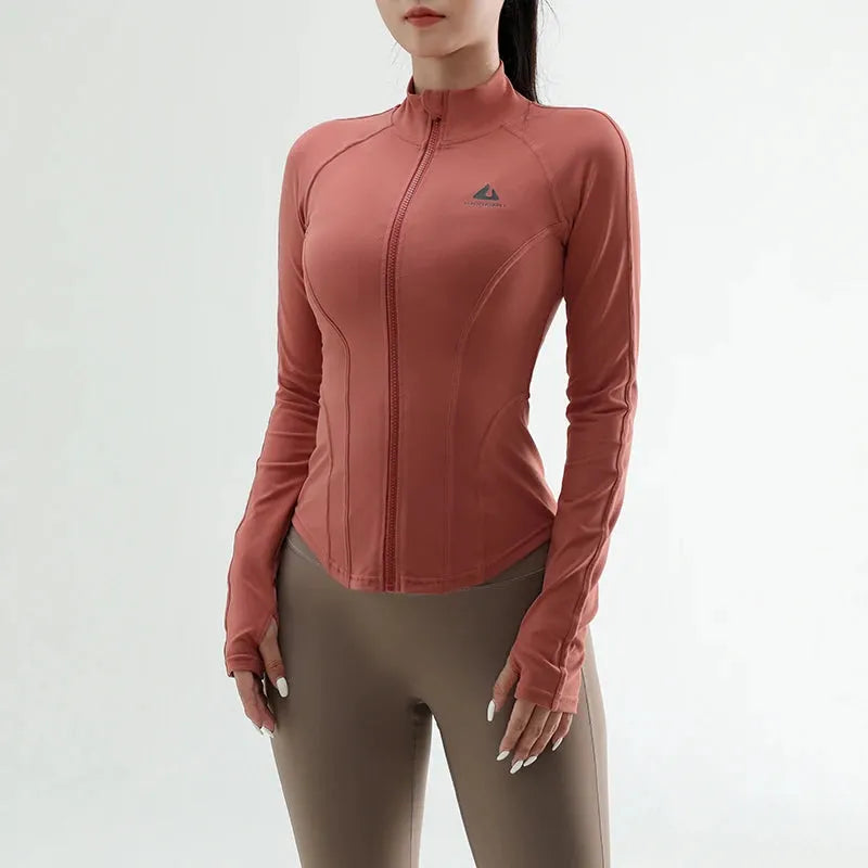 Women's sports jacket yoga gym tight fitness clothing long-sleeved women's fall and winter models - Shop & Buy