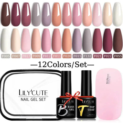 12PCs 7ml Spring Macaron Nail Gel Polish Set Semi Permanent UV Gel For Manicure Soak Off Gel Nail Polish Kit Varnishes - Shop & Buy