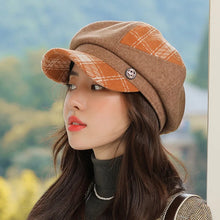 Load image into Gallery viewer, New Cap Visors for Women Woolen Plaid Vintage Spring Autumn Navy Caps Flat Top Classic Beret
