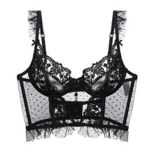 Load image into Gallery viewer, Fancy Lingerie Lace Ruffles Transparent Bra Embroidery Female Underwear High Quality Seamless Sexy Outfits For Woman
