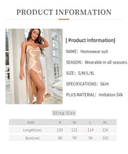 Load image into Gallery viewer, Satin Silk Slip Suspenders Long Dress Thin Breathable Women&#39;s Backless Dress Sexy Pajamas
