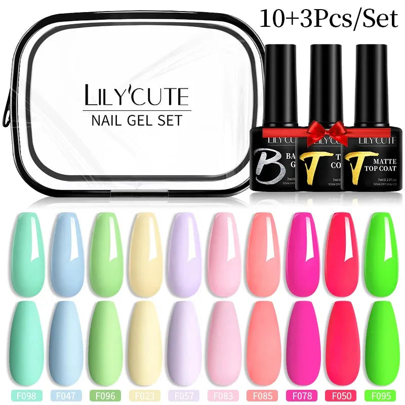 12PCs 7ml Spring Macaron Nail Gel Polish Set Semi Permanent UV Gel For Manicure Soak Off Gel Nail Polish Kit Varnishes - Shop & Buy