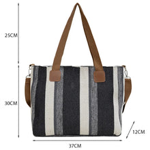 Load image into Gallery viewer, Summer Beach Tote Bag Woman&#39;s Handbags Stripe Shopper Shoulder Bags Ladies Luxury Designer Crossbody Canvas Square Storage Bag
