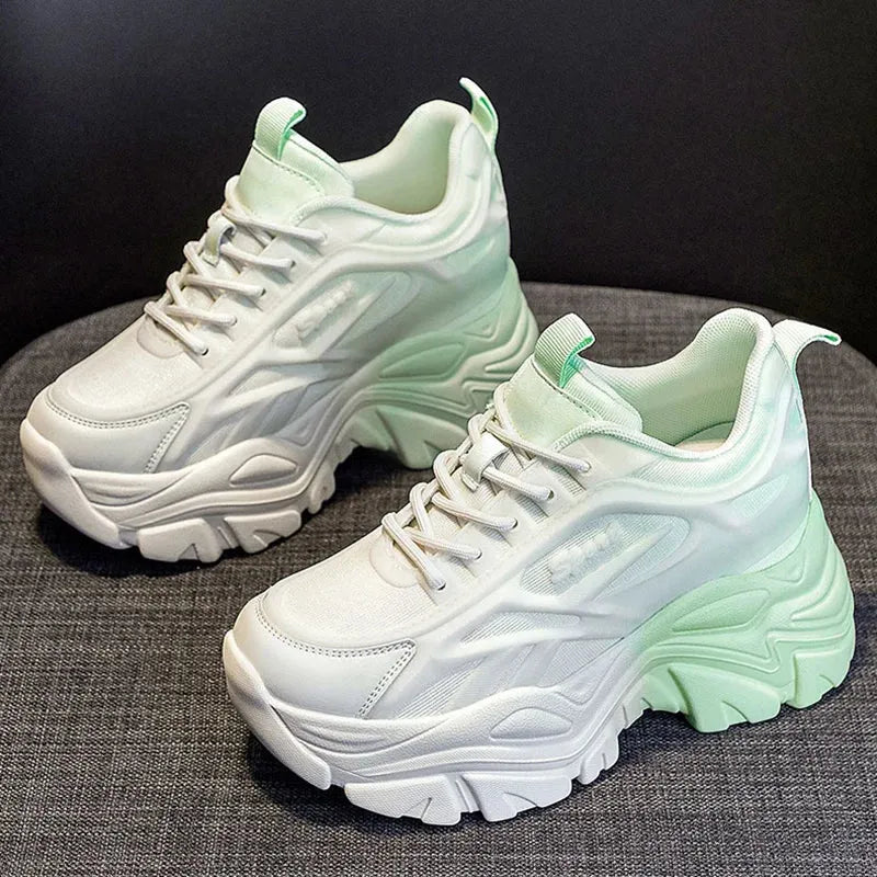 Women's Mix Color Chunky Sneakers Spring Breathable Mesh Platform Sports Shoes - Shop & Buy