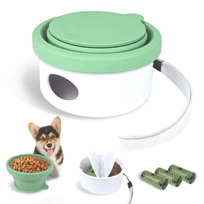 Portable Dog Food Bowl Feeder 3 in 1 Cat Drinking Water Folding Silicone Pet Outdoor Travel Bowl Foldable Water Cup Pet Supplies