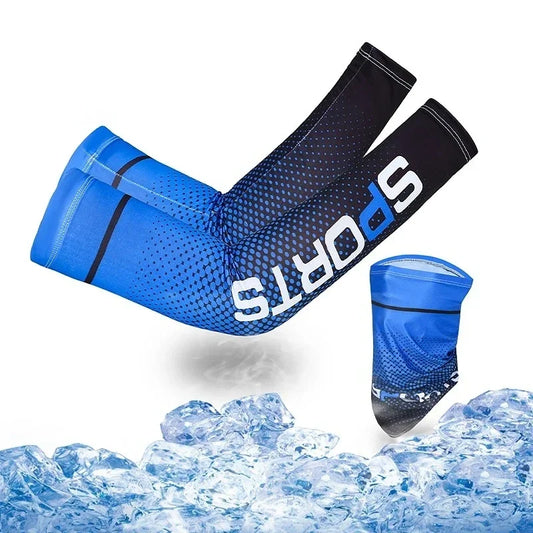 Cool Arm Sleeve Cover Sun Protection Ice Sleeve Sunscreen Arm Guard for Basketball Running Cycling Bodybuilding