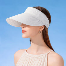 Load image into Gallery viewer, Summer Simple Women Sun Hat Anti Uv Female Outdoor Visor Cap Hand Made Straw Cap Casual Shade Hats
